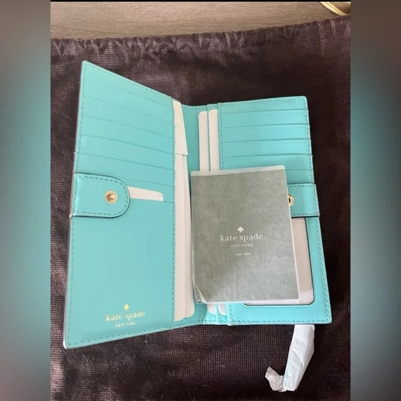 Kate Spade Turquoise Leather Wallet with Dust Bag - Picture 4 of 6